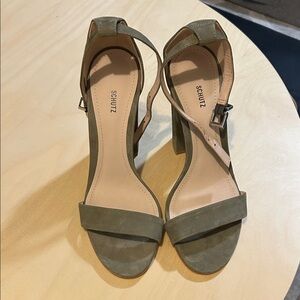 SCHUTZ Olive Block Heel Sandals
